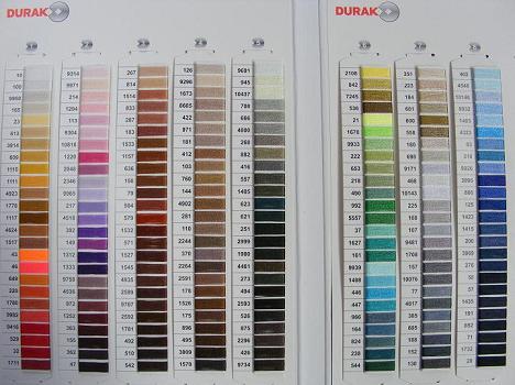 Durafix shade card.